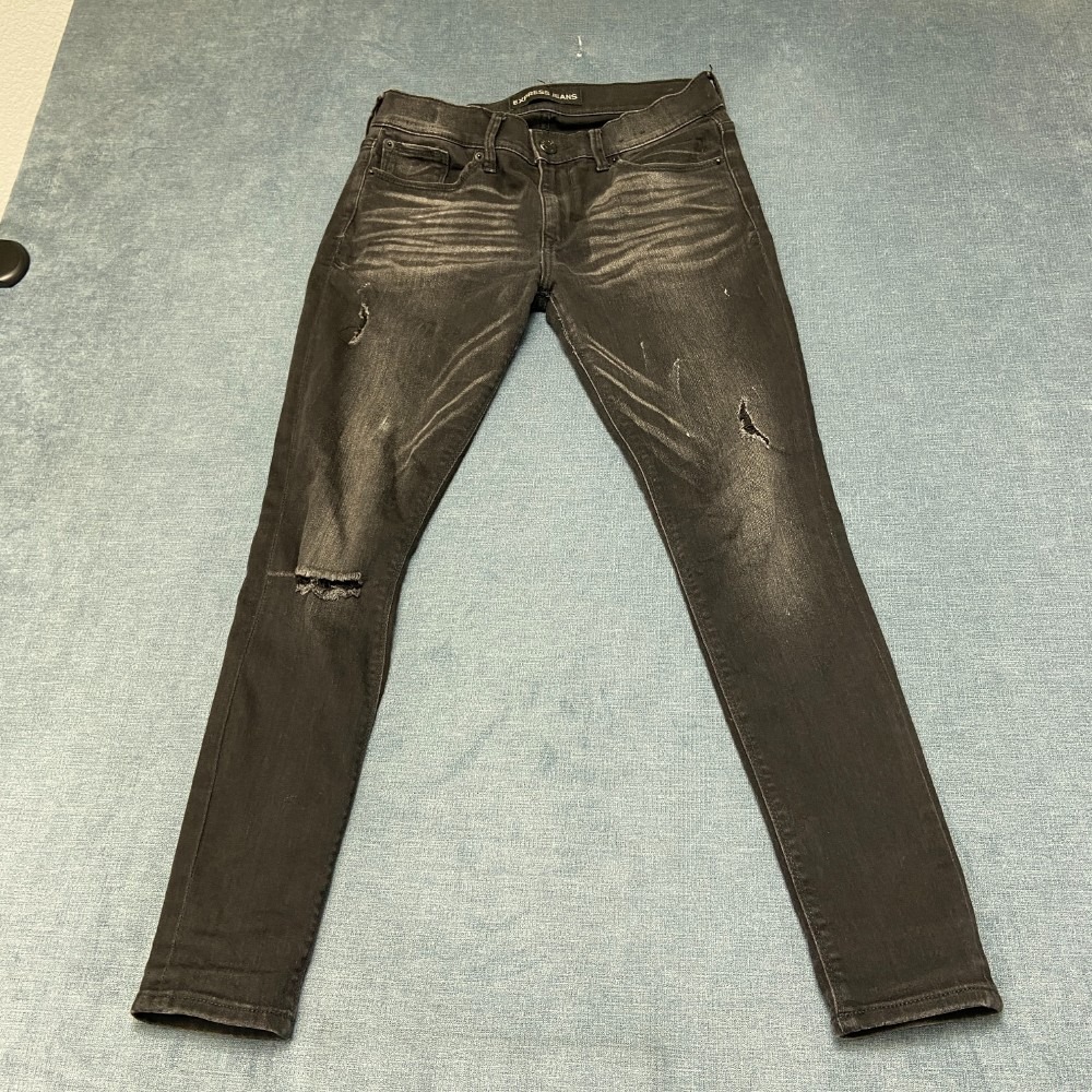 Express Supersoft Legging Jeans Womens 4s Black Denim Cotton Stretch Mid Rise